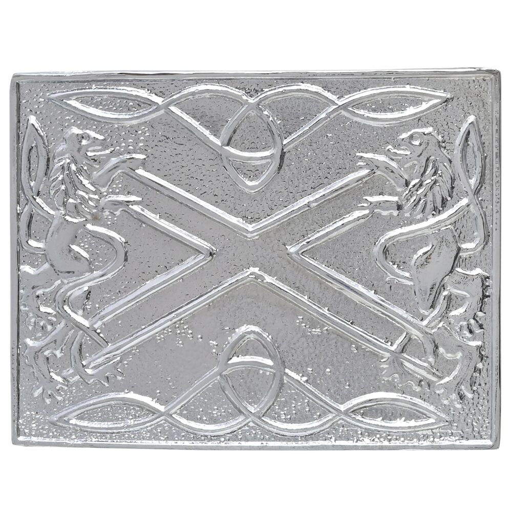 6652 Kilt Belt Buckle – Elegant Celtic Square and Saltire Buckles Pewter